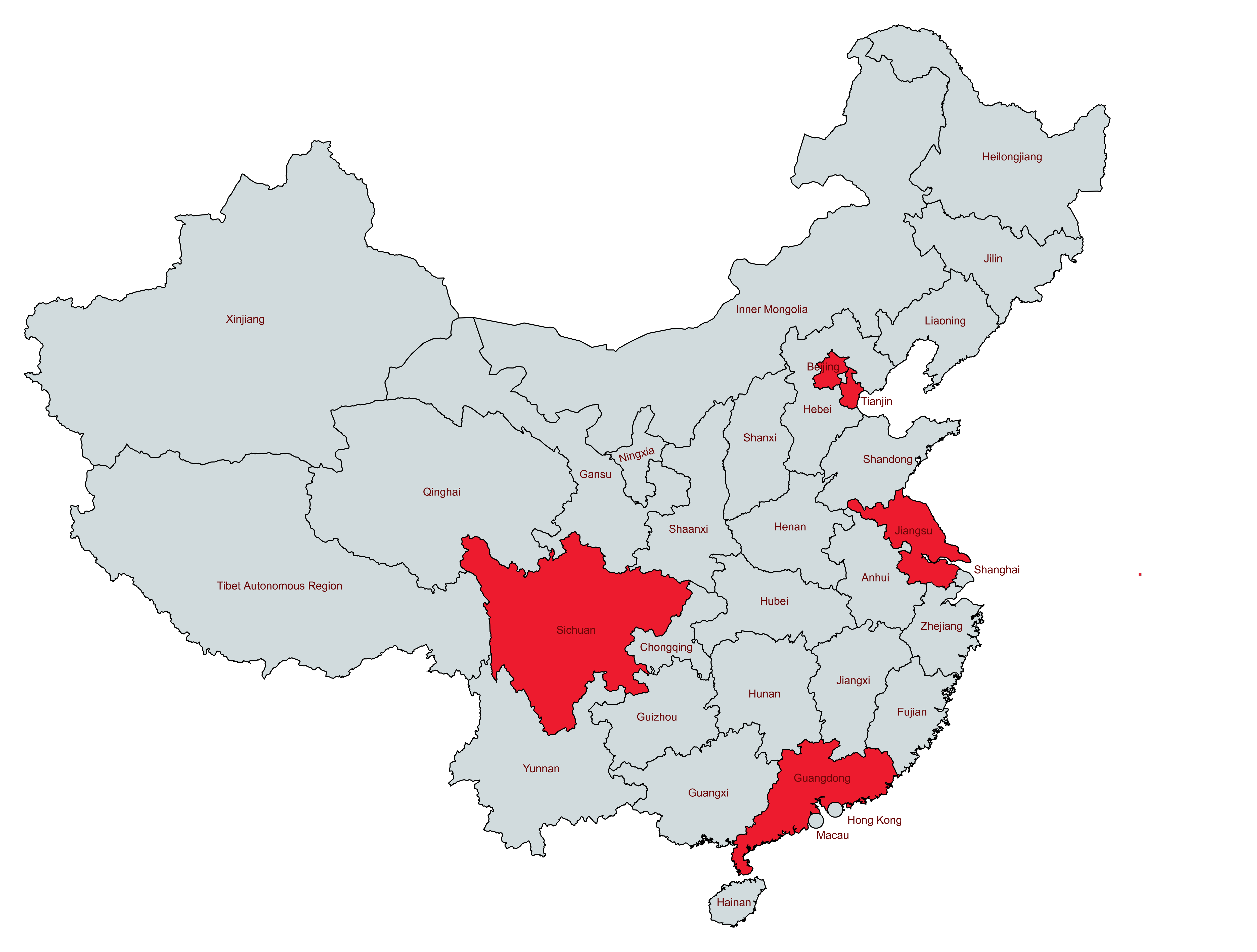 China Distributor Map Dec 2025 MapChart Red